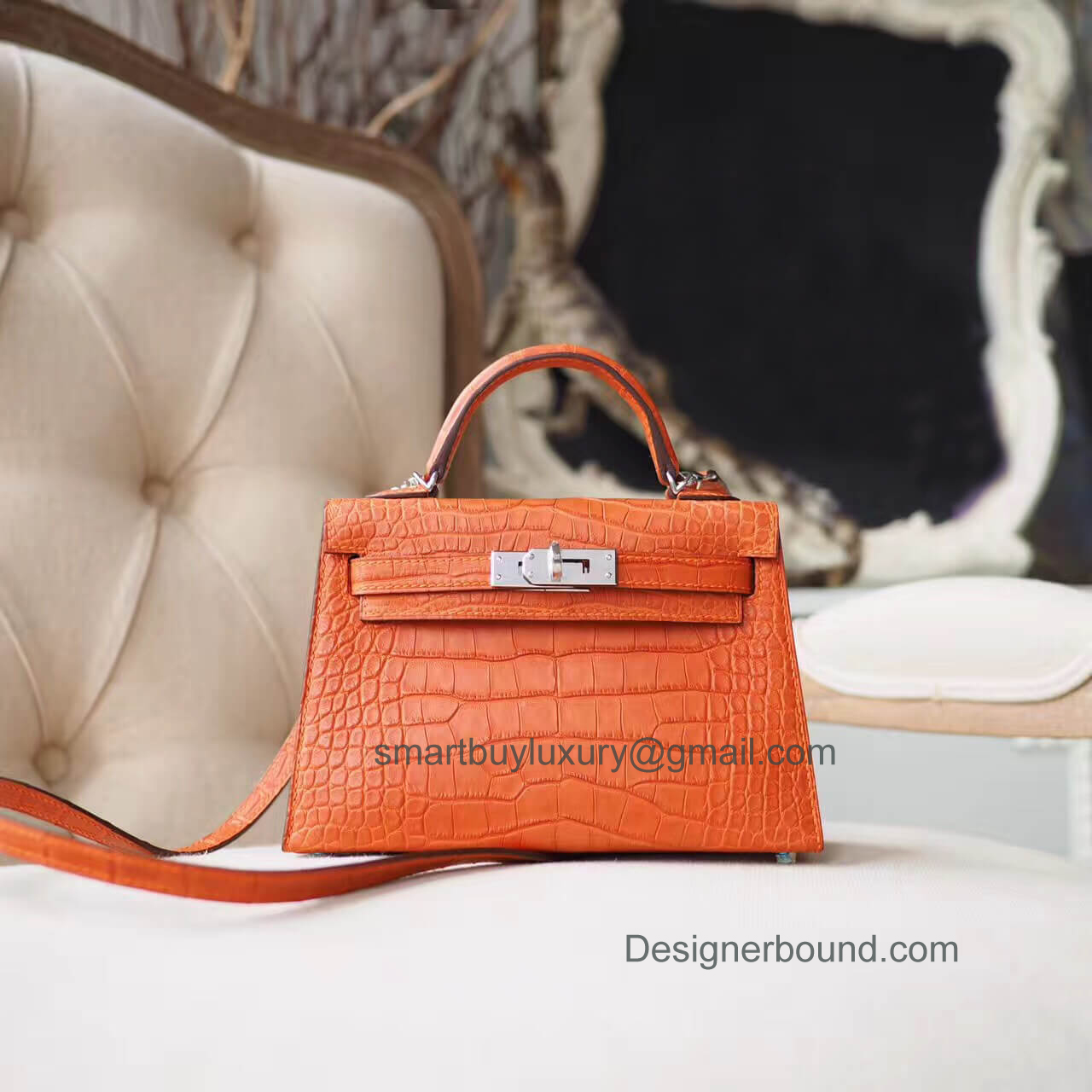 Hermes Mini Kelly II Bag in 9m Sanguine Matte Alligator PHW